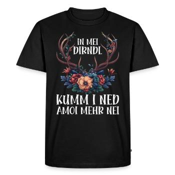 Dirndl zu klein Trachtenshirt Damen Trachten Dirndl - T-shirt Premium bio Homme - noir - Devant - Nico (187cm)