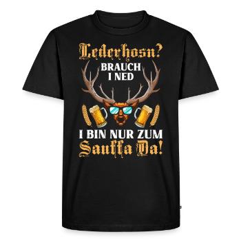 Lederhosen? Je ne suis qu’un buveur de bière - T-shirt Premium bio Homme - noir - Devant - Nico (187cm)
