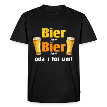 Beer here or I'll fall over beer drinkers - Men's Premium Organic T-Shirt - black - Front - Nico (187cm)