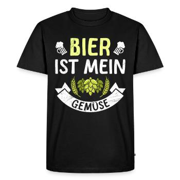 La bière est mon légume Drôle de dicton de bière - T-shirt Premium bio Homme - noir - Devant - Nico (187cm)