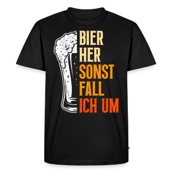 Bière ici ou je tombe - T-shirt Premium bio Homme - noir - Devant - Nico (187cm)