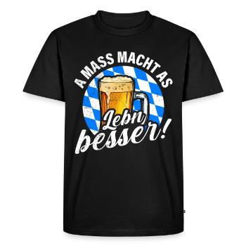 A Mass macht s Leben besser Bayern bayerisch - Men's Premium Organic T-Shirt - black - Front - Nico (187cm)