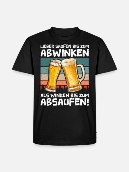 Lustiger Biertrinker Spruch Bier - Männer Premium Bio T-Shirt - Schwarz