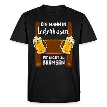 Inarrêtable un homme en lederhosen Bavarois - T-shirt Premium bio Homme - noir - Devant - Nico (187cm)
