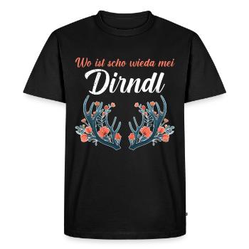 Où est mon dirndl ? Ersartdirndl - T-shirt Premium bio Homme - noir - Devant - Nico (187cm)