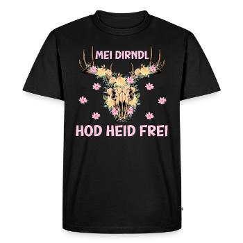Münchner Volksfest MEI DIRNDL HOD HEID FREI - T-shirt Premium bio Homme - noir - Devant - Nico (187cm)
