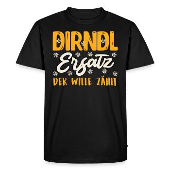 REMPLAÇANT DIRNDL, LA VOLONTÉ COMPTE Drôle Munich - T-shirt Premium bio Homme - noir - Devant - Nico (187cm)