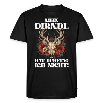 Mon Dirndl a un jour de repos aujourd’hui. - T-shirt Premium bio Homme - noir - Devant - Nico (187cm)