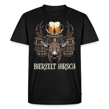 Tente à bière Hirsch - T-shirt Premium bio Homme - noir - Devant - Nico (187cm)
