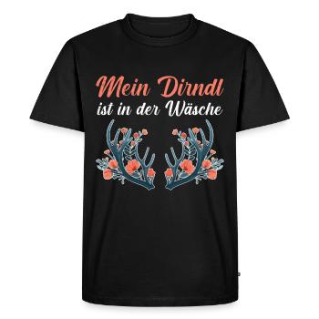 Aujourd’hui sans Dirndl Remplacement Dirndl Femmes - T-shirt Premium bio Homme - noir - Devant - Nico (187cm)