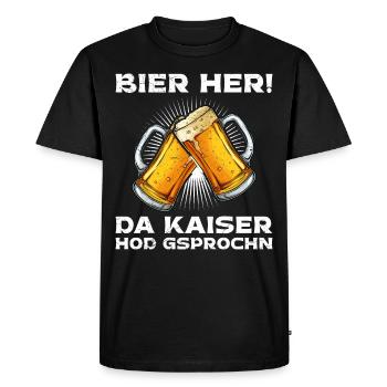 Beer here, the emperor has spoken - Men's Premium Organic T-Shirt - black - Front - Nico (187cm)
