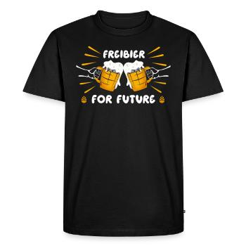 Bière gratuite pour l’avenir - T-shirt Premium bio Homme - noir - Devant - Nico (187cm)