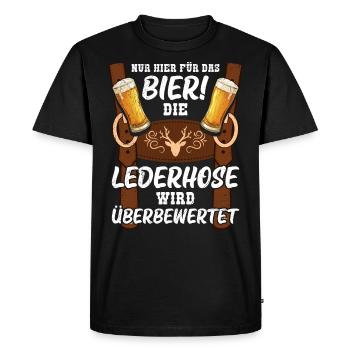 Pas de Lederhosen, il suffit de boire de la bière, bavarois - T-shirt Premium bio Homme - noir - Devant - Nico (187cm)