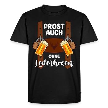 Mes Lederhosen sont à la maison buveurs de bière - T-shirt Premium bio Homme - noir - Devant - Nico (187cm)