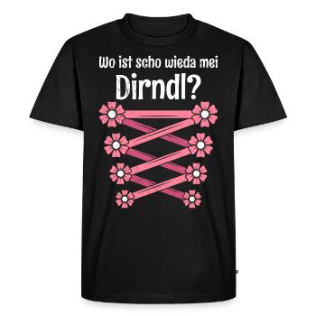 Aujourd’hui sans Dirndl Remplacement Dirndl Femmes - T-shirt Premium bio Homme - noir - Devant - Nico (187cm)