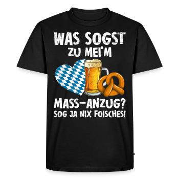 Que dites-vous de mon costume sur mesure ? - T-shirt Premium bio Homme - noir - Devant - Nico (187cm)