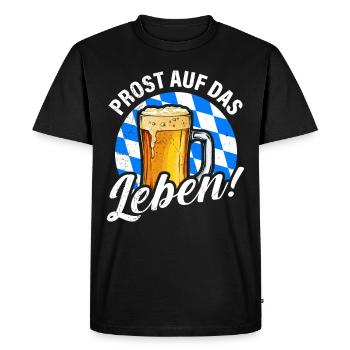 Cheers to life Drinking beer in Bavaria - Men's Premium Organic T-Shirt - black - Front - Nico (187cm)