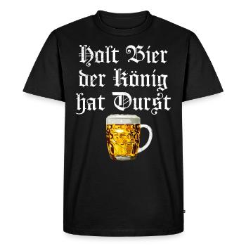 Get beer, the king is thirsty - Men's Premium Organic T-Shirt - black - Front - Nico (187cm)