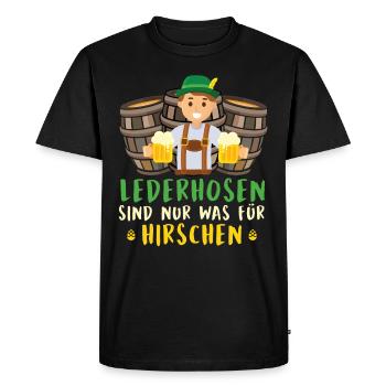 LES LEDERHOSEN SONT UNIQUEMENT POUR LES CERFS Drôles - T-shirt Premium bio Homme - noir - Devant - Nico (187cm)