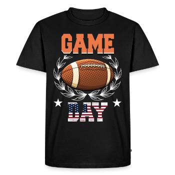 Jour de match Football américain - T-shirt Premium bio Homme - noir - Devant - Nico (187cm)