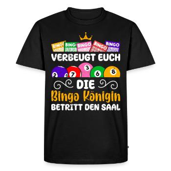 Bingo Lover BOW TO THE BINGO QUEEN - Men's Premium Organic T-Shirt - black - Front - Nico (187cm)