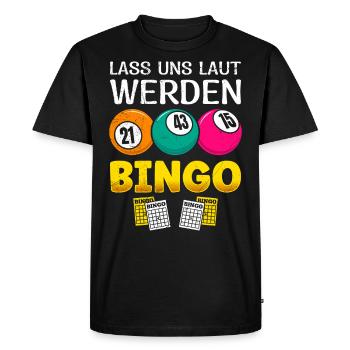 Bingo Players LET'S GET LOUD BINGO Fun - Men's Premium Organic T-Shirt - black - Front - Nico (187cm)