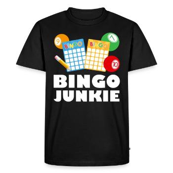 Bingo Player BINGO JUNKIE Binge Lover - Men's Premium Organic T-Shirt - black - Front - Nico (187cm)