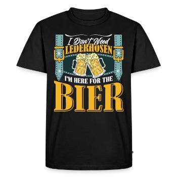 Festival folklorique de Munich N’AVEZ PAS BESOIN DE LEDERHOSEN ICI POUR - T-shirt Premium bio Homme - noir - Devant - Nico (187cm)