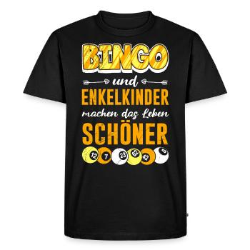 LE BINGO ET LES PETITS-ENFANTS RENDENT LA VIE PLUS BELLE - T-shirt Premium bio Homme - noir - Devant - Nico (187cm)