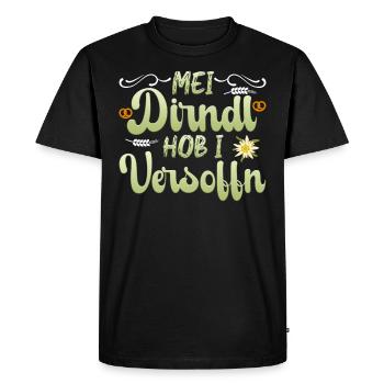 Münchner Volksfest MEI DIRNDL HOB I VERSTRINKEN - T-shirt Premium bio Homme - noir - Devant - Nico (187cm)
