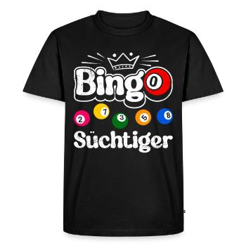BINGO ADDICT Funny Bingo Player Bingo - Men's Premium Organic T-Shirt - black - Front - Nico (187cm)