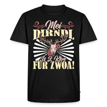 Ersatzdirndl MEI DIRNDL IS Z’KLOA FÜR ZWOA - T-shirt Premium bio Homme - noir - Devant - Nico (187cm)