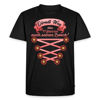 DIRNDL GONE LE T-SHIRT FAIT AUSSI SON TRAVAIL - T-shirt Premium bio Homme - noir - Devant - Nico (187cm)