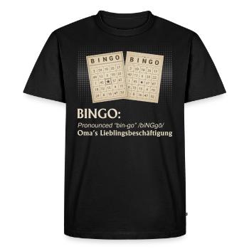 BINGO LE PASSE-TEMPS PRÉFÉRÉ DE GRAND-MÈRE Fun Bingo - T-shirt Premium bio Homme - noir - Devant - Nico (187cm)