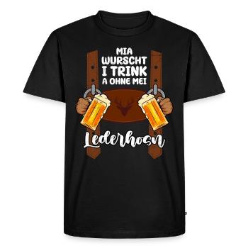 Je bois de la bière Bayern même sans lederhosen - T-shirt Premium bio Homme - noir - Devant - Nico (187cm)