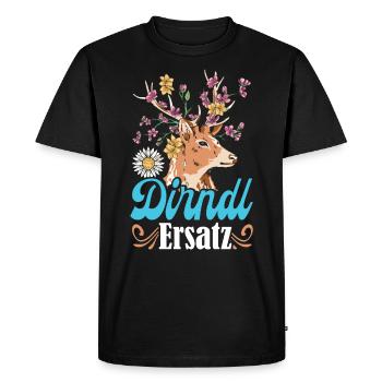 DIRNDL ERSATZ Chemise Traditionnelle Femme Munich - T-shirt Premium bio Homme - noir - Devant - Nico (187cm)