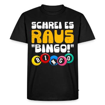 Bingo Players SHOUT IT OUT BINGO! Fun Bingo - Men's Premium Organic T-Shirt - black - Front - Nico (187cm)