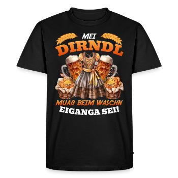 Münchner Volksfest MEI DIRNDL MMAẞ EIGANGA SEI - T-shirt Premium bio Homme - noir - Devant - Nico (187cm)