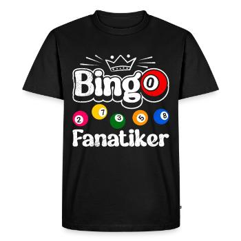 BINGO FANATICS Funny Bingo Lover Bingo - Men's Premium Organic T-Shirt - black - Front - Nico (187cm)