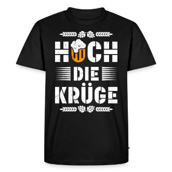 Levez les chopes de la Fête de la bière bavaroise - T-shirt Premium bio Homme - noir - Devant - Nico (187cm)