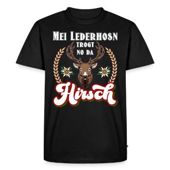 Munich Volksfest MEI LEDERHOSEN NE PORTE PAS DE HIRSCH - T-shirt Premium bio Homme - noir - Devant - Nico (187cm)