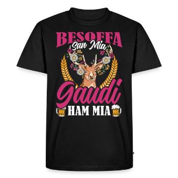 Festival folklorique de Munich BESOFFA SAN MIA GAUDI HAM MIA - T-shirt Premium bio Homme - noir - Devant - Nico (187cm)