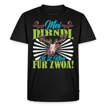 Ersatzdirndl MEI DIRNDL IS Z’KLOA FÜR ZWOA - T-shirt Premium bio Homme - noir - Devant - Nico (187cm)