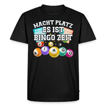 Bingo Players MAKE WAY IT'S BINGO TIME Funny - Men's Premium Organic T-Shirt - black - Front - Nico (187cm)