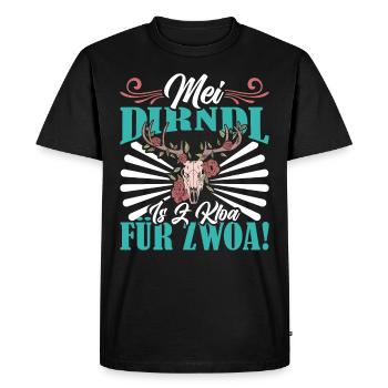 Ersatzdirndl MEI DIRNDL IS Z’KLOA FÜR ZWOA - T-shirt Premium bio Homme - noir - Devant - Nico (187cm)