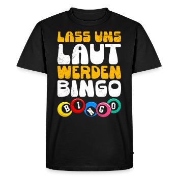 Bingo Players LET'S GET LOUD BINGO Fun - Men's Premium Organic T-Shirt - black - Front - Nico (187cm)
