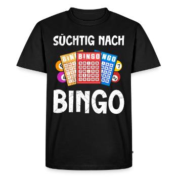 Bingo Players ADDICTED TO BINGO Fun Bingo - Men's Premium Organic T-Shirt - black - Front - Nico (187cm)