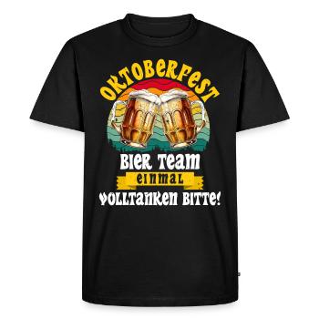 Munich Folk Festival BEER TEAM FILL UP ONCE - Men's Premium Organic T-Shirt - black - Front - Nico (187cm)