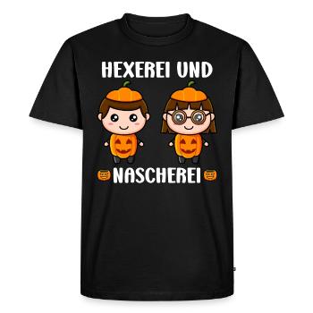 Costume d’Halloween SORCELLERIE ET BONBONS Drôle - T-shirt Premium bio Homme - noir - Devant - Nico (187cm)