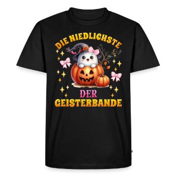 Halloween LE GANG DE FANTÔMES LE PLUS MIGNON Drôle - T-shirt Premium bio Homme - noir - Devant - Nico (187cm)